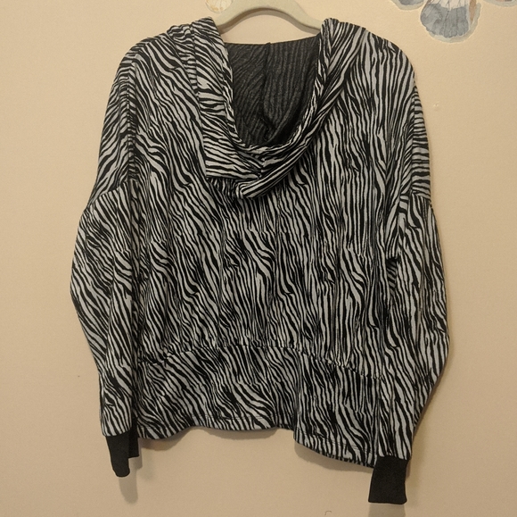 Zebra Striped Hoodie Jacket - Picture 6 of 7